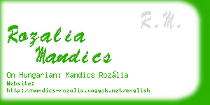 rozalia mandics business card