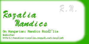 rozalia mandics business card